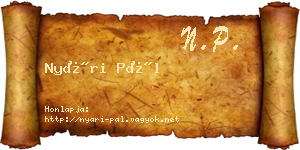 Nyári Pál névjegykártya